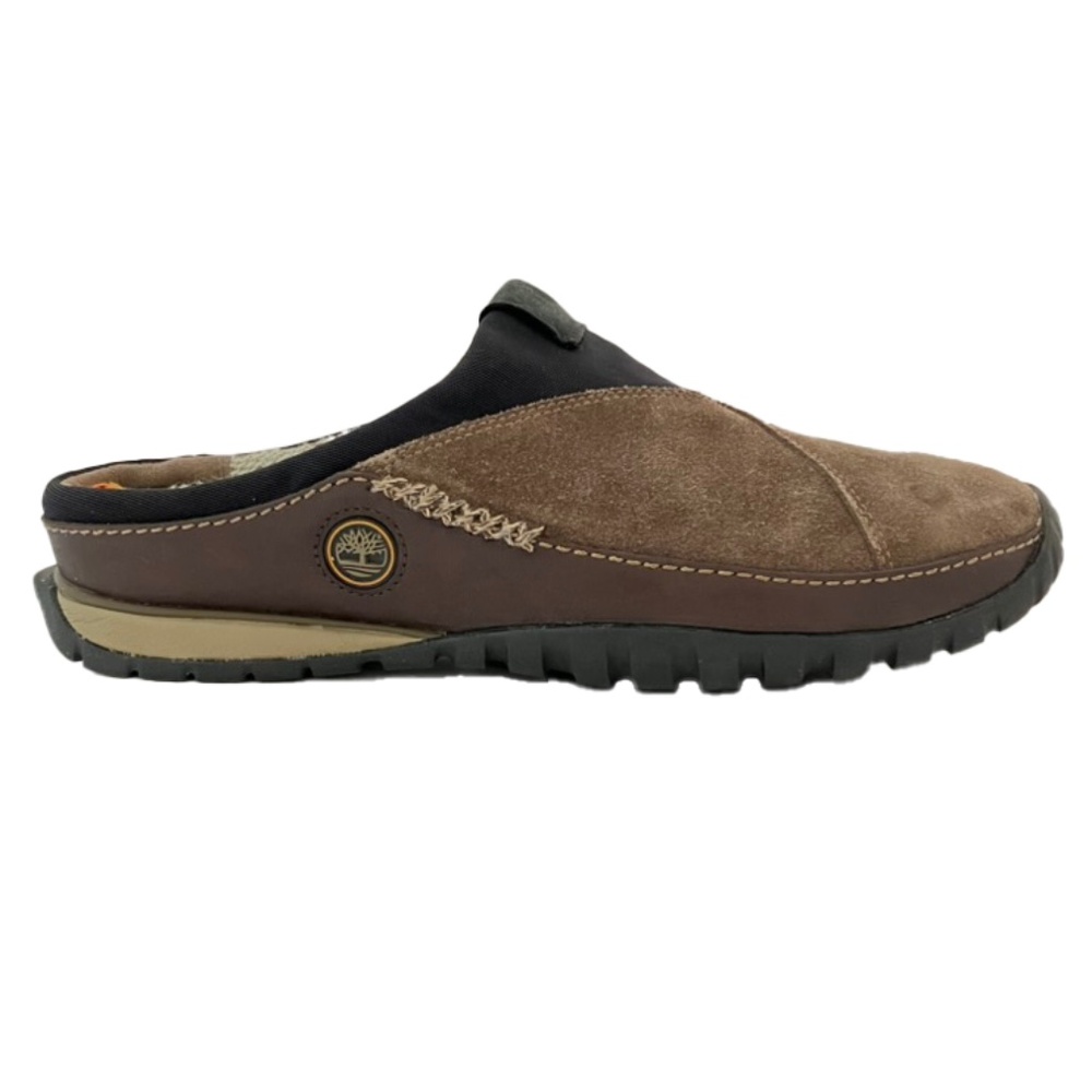 Smart‎ Wool Slip On Brown Black Leather Mule Shoes Round Toe 10M